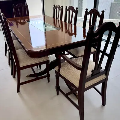 Teakwood Dining Table with 8 Chairs