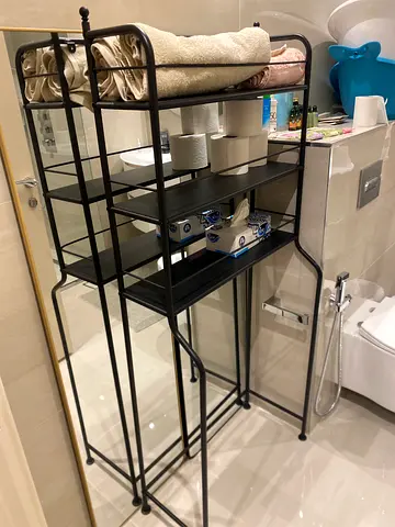 Ikea frosjon - Black Metal Bathroom Storage Shelving Unit - 3 Tier