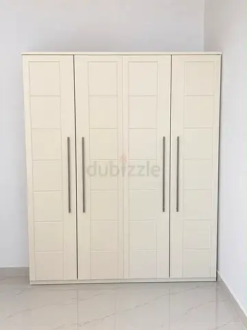 Large 4 Door White Wardrobe | Good Condition