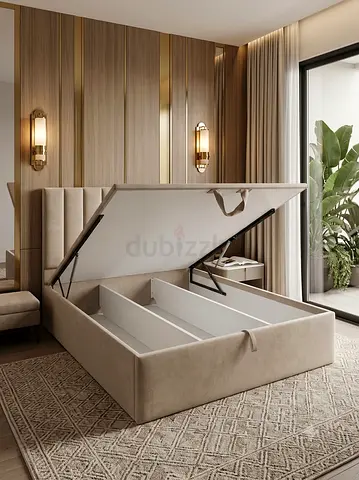 Queen Bed Hydraulic Storage Bed Frame Luxury Design
