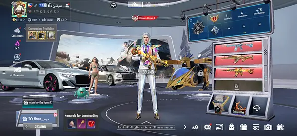 PUBG Mobile account with rare skins and vehicles