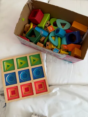 Wooden Shape Sorter Puzzle Set - Box of Pieces