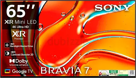 Sony 65 inch BRAVIA 7 Smart Mini LED TV - 4K - 120Hz, 65XR70