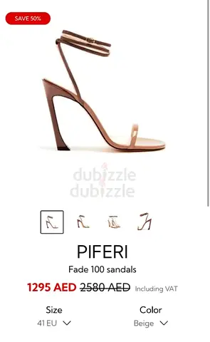 Pifferi Fade 100 Beige High Heel Sandals, EU 38- Gently Used