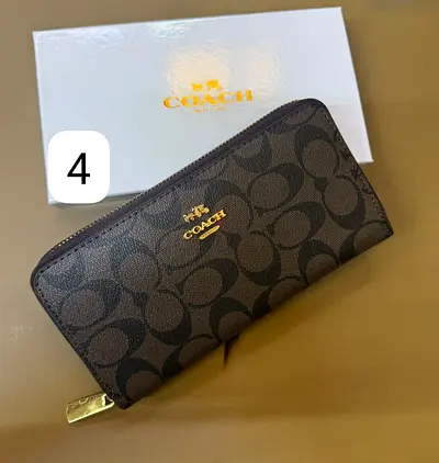 Coach Long Zip Around Wallet In Signature Canvas