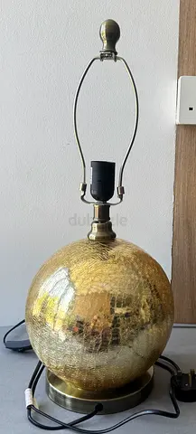 Brass-Textured Spherical Table Lamp (Working)