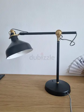 Adjustable Black & Brass Desk Lamp - Modern Task Light from IKEA