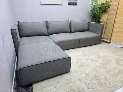 Modern Grey L-Shaped Sectional Sofa
