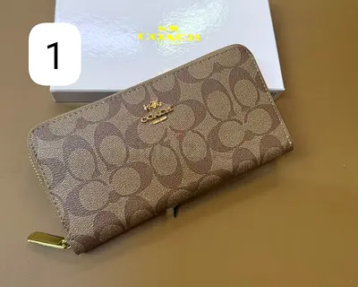 Coach Long Zip Around Wallet In Signature Canvas