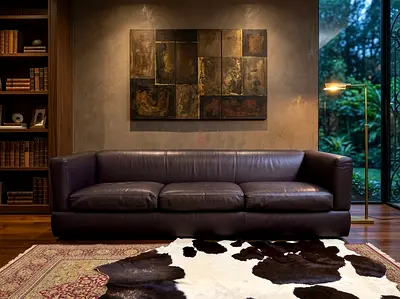Minotti Real Leather Sofa