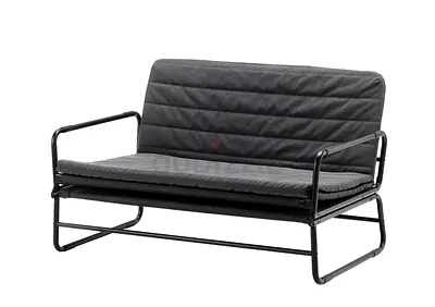Compact 2-Seater Sofa -Bed / Futon with Metal Frame - Dark Grey -IKEA