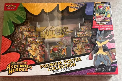 Pokemon TCG Ascended Heroes Premium Poster Collection - Mega Lucario (Sealed Box)