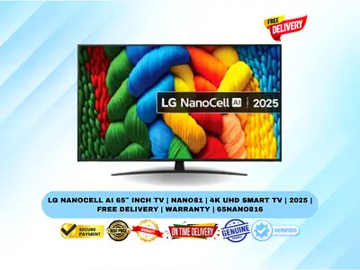LG NanoCell AI 65″ Inch TV | NANO81 | 4K UHD Smart TV | 2025 | Free Delivery | Warranty | 65NANO816