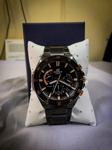 Casio Edifice Men's Stainless Steel Chronograph Watch - Black/Rose Gold