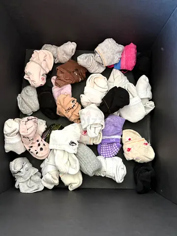 Lot of mixed girl’s socks - assorted colors and sizes for 2-4 year old