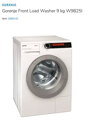 Gorenje 9kg Front Load Washing Machine W9825I - Good Working Condition