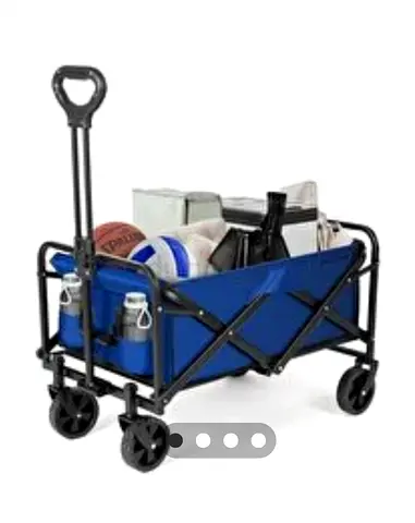 Collapsible Sports Utility Wagon with Handle and Mesh Pockets