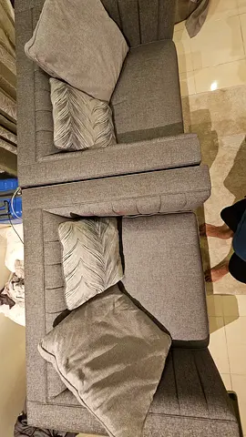 Grey 3-seater sofa set with cushions - good condition