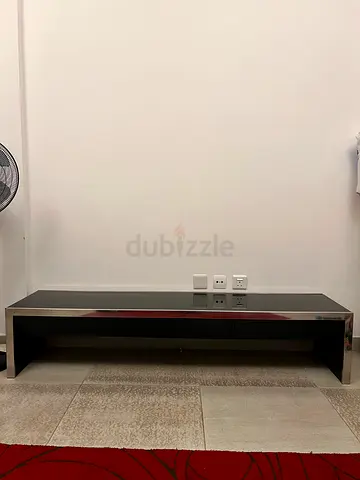 Black Glass faced TV stand