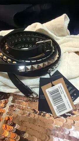 Black Studded Leather Belt