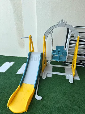 Kids Slide and Swing Combo - Indoor/Outdoor Plastic Playset
