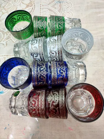 Decorative Moroccan Style Tea and Juice Glasses Set