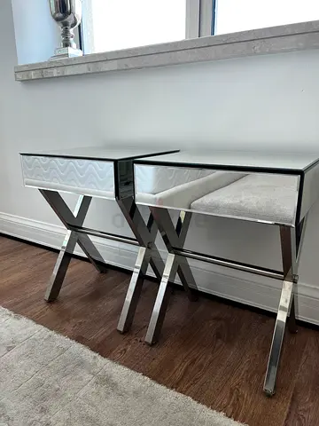 2 sets of Marina Home side table in mirror