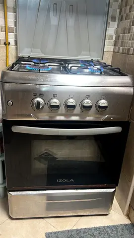 Izola freestanding gas oven and cooker - stainless steel, good working condition