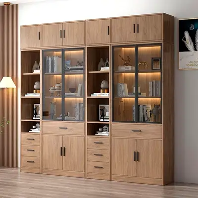 Modern Wooden Display Cabinet and Bookcase Unit