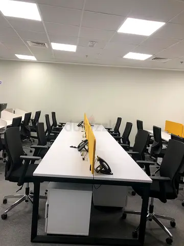 Office workstation Desks with chairs and Drawer — set for 8 Pax