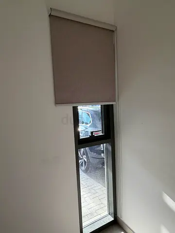 Beige/Light grey fabric roller blind - good condition