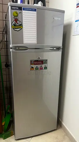 Geepas Silver Double-Door Refrigerator - Good Working Condition