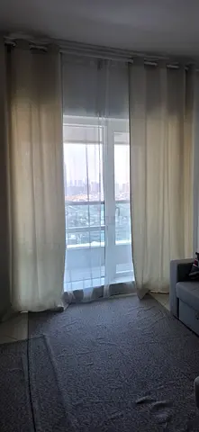 Beige curtains and veils