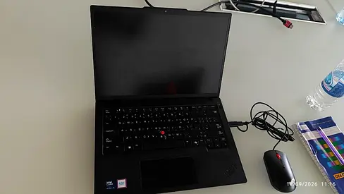 Lenovo ThinkPad laptop (used) with charger and wired mouse