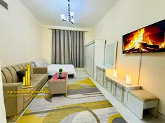Luxury second-occupancy studio with separate kitchen and open view. Fully furnished. ✨ Ajman, Al R