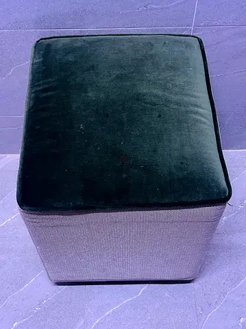 Small square fabric ottoman