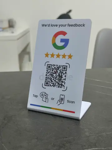 Google Review QR Feedback Stand - Tabletop Display Sign