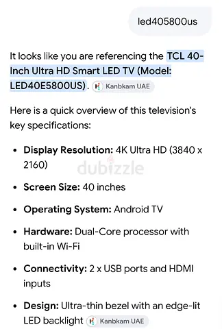 TCL SMART LED TV 40 INCH