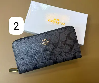 Coach Long Zip Around Wallet In Signature Canvas