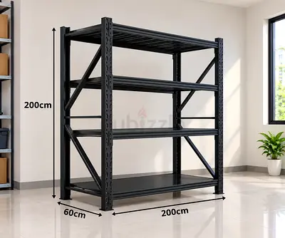 Heavy Duty Industrial Steel Storage Shelving Rack 200x200x60cm - 4 Tier