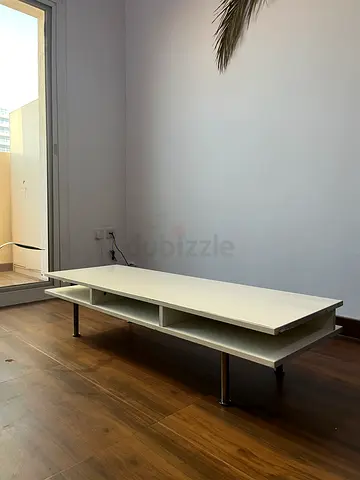Minimalist IKEA TOFTERYD Glossy White TV Bench / Low Console