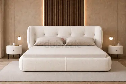 Wide wings thick super king boucle bed set