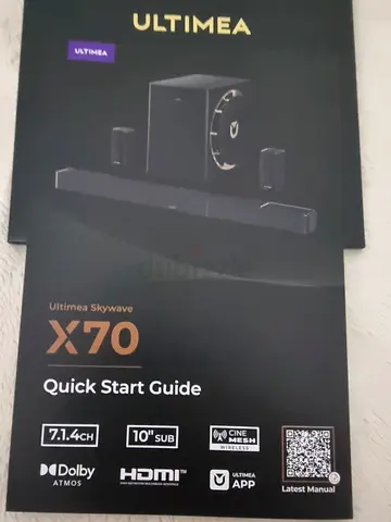 Ultima X70 Home Theater System (7.1.4 Dolby Atmos) - Quick Start Guide Box