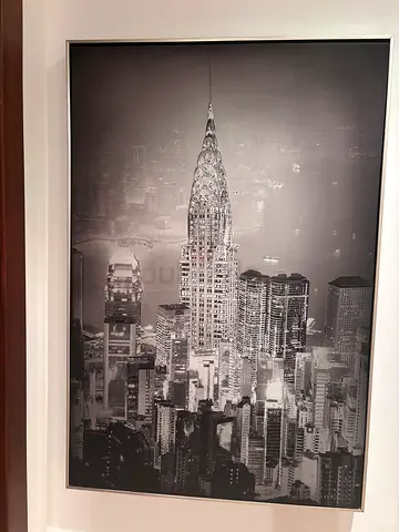 Framed Black & White New York Skyline Wall Art 60x90 cm