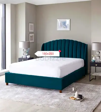 Brand New King Size Luxury Velvet Bed with Spring Mattress