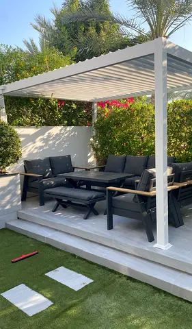 Pergola aluminum with sofa set outdoor furniture garden furniture