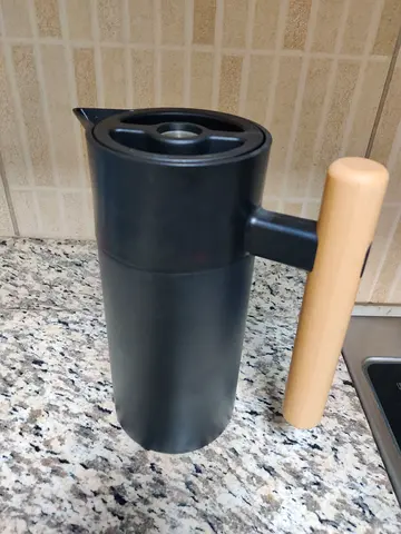 Small tea kettle / thermos with wooden handle - used, good condition
