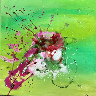 Acrylic mixed media painting