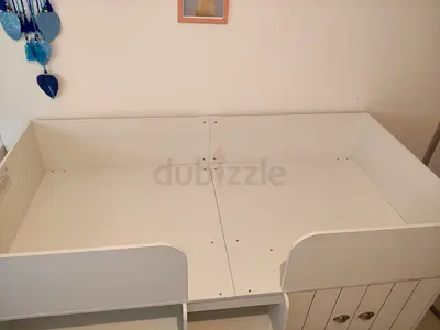 White Baby Changing Table with Storage Cabinets