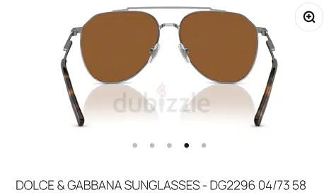 Dolce & Gabbana DG2296 Aviator Sunglasses - Brown Lenses, Used